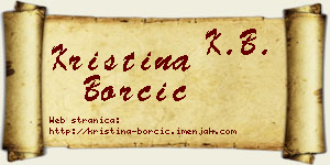 Kristina Borčić vizit kartica